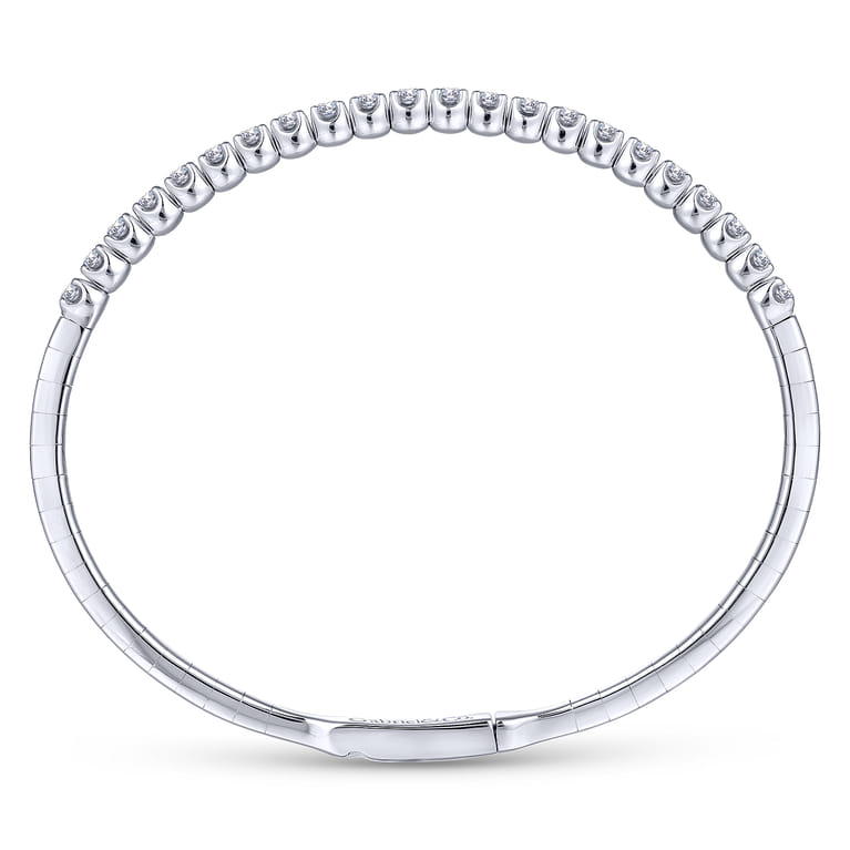 14K White Gold Diamond Bangle - 1 ct - Shot 3