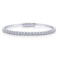 14K White Gold Diamond Bangle