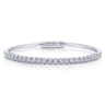 14K White Gold Diamond Bangle - 0.94 ct
