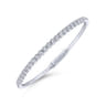 14K White Gold Diamond Bangle - 0.94 ct