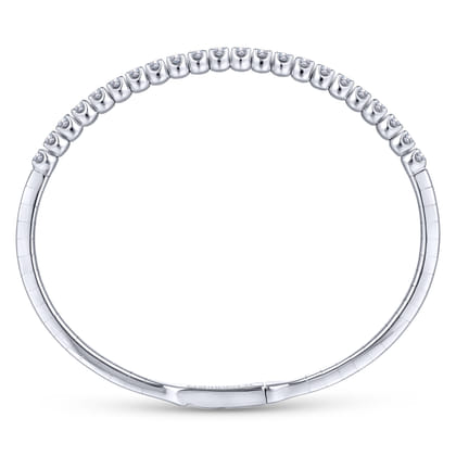 14K White Gold Diamond Bangle