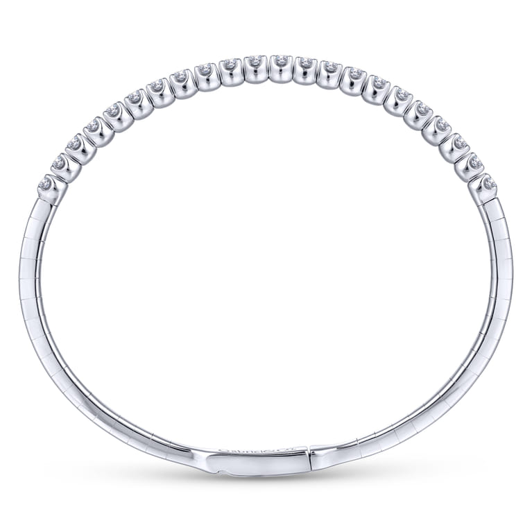 14K White Gold Diamond Bangle - 0.94 ct - Shot 3