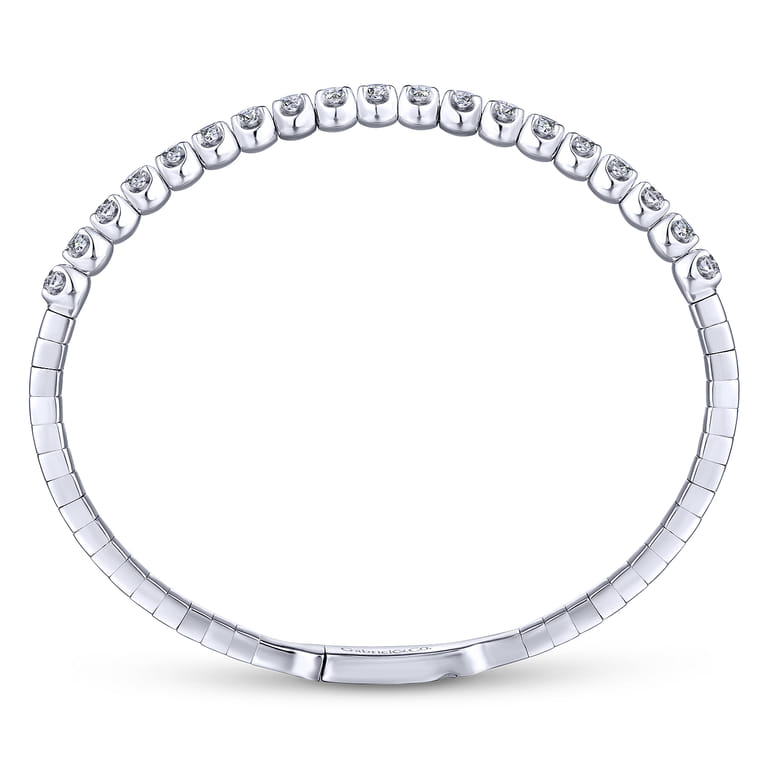 14K White Gold Diamond Bangle - 1.5 ct - Shot 3