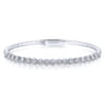 14K White Gold Diamond Bangle - 1.5 ct