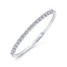 14K White Gold Diamond Bangle - 1.5 ct