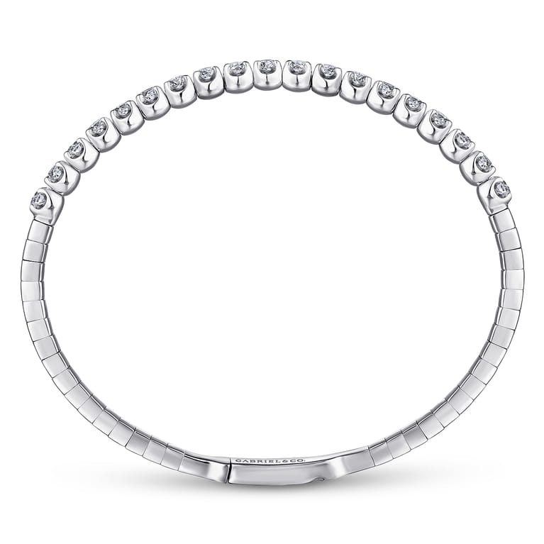14K White Gold Diamond Bangle - 1.5 ct - Shot 3
