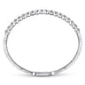 14K White Gold Diamond Bangle - 1.5 ct
