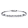 14K White Gold Diamond Bangle - 2 ct