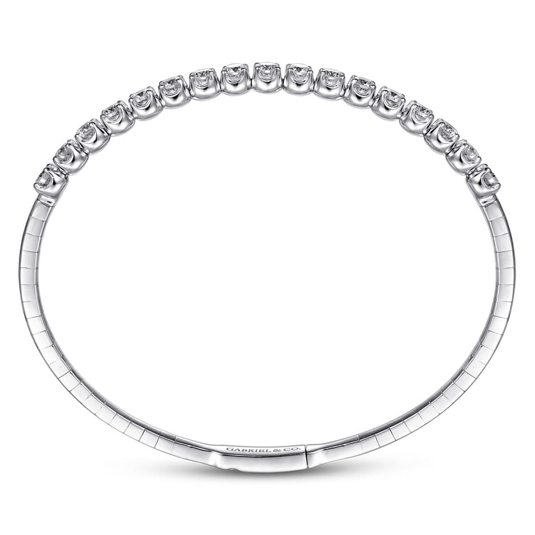 14K White Gold Diamond Bangle - 2 ct - Shot 3