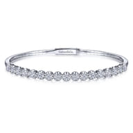 14K White Gold Diamond Bangle