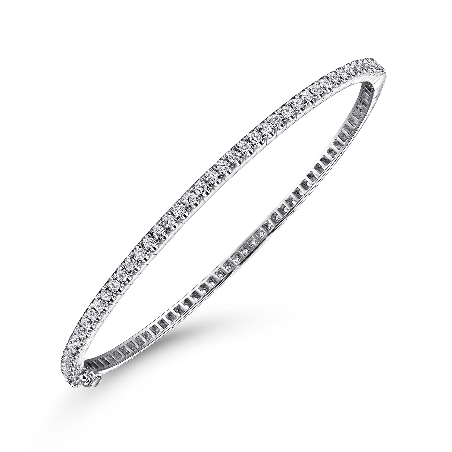 14K White Gold Diamond Bangle - 1.6 ct - Shot 2