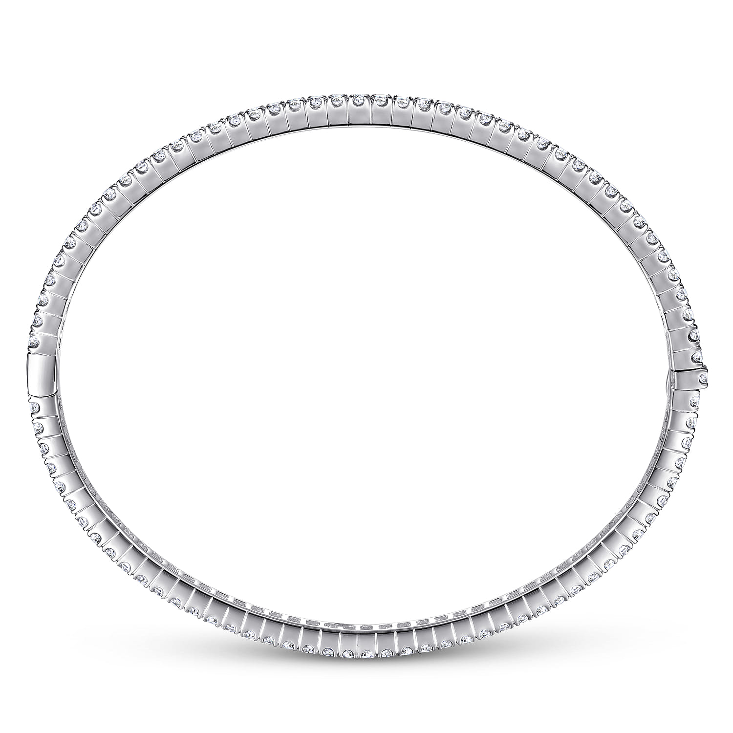 14K White Gold Diamond Bangle - 1.6 ct - Shot 3