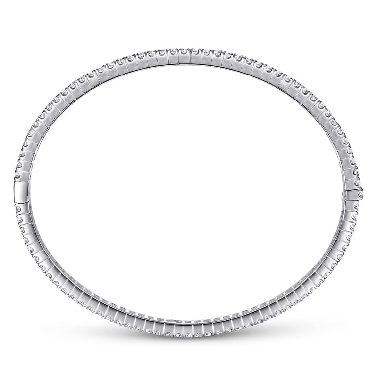 14K White Gold Diamond Bangle - 1.6 ct - Shot 3
