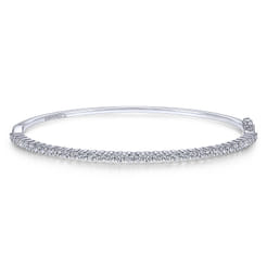 14K White Gold Diamond Bangle