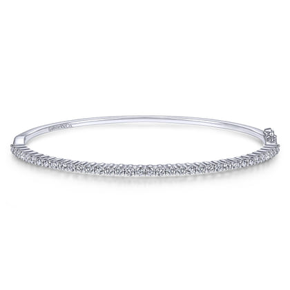 14K White Gold Diamond Bangle