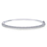 14K White Gold Diamond Bangle - 1 ct