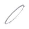 14K White Gold Diamond Bangle - 1 ct