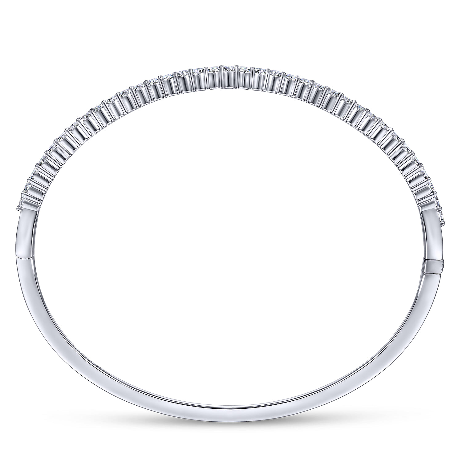 14K White Gold Diamond Bangle - 1 ct - Shot 3