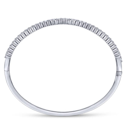 14K White Gold Diamond Bangle