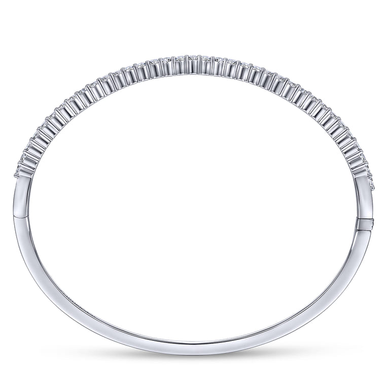 14K White Gold Diamond Bangle - 1 ct - Shot 3
