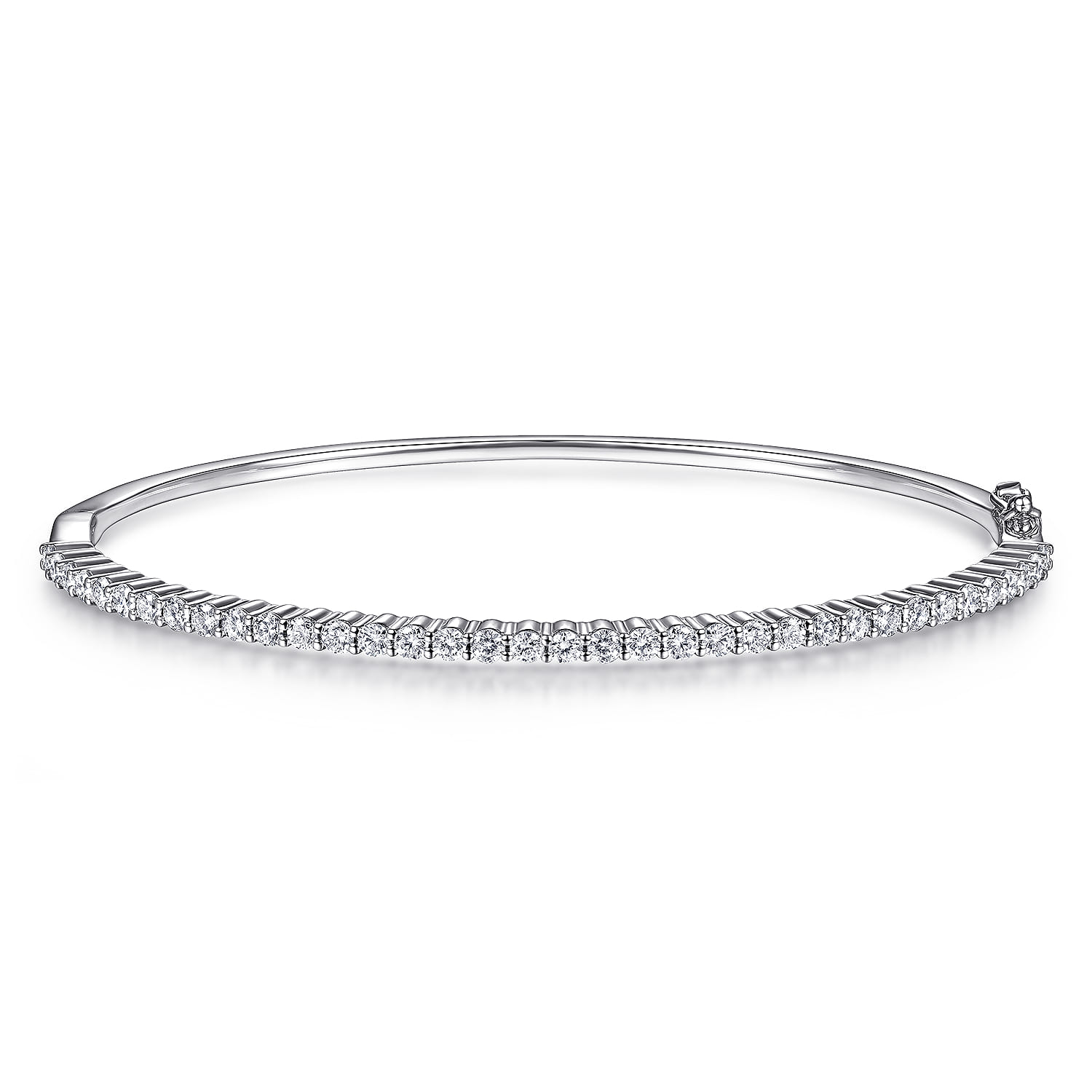 14K White Gold Diamond Bangle - 1.05 ct - Shot 1