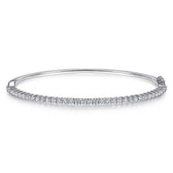 14K White Gold Diamond Bangle