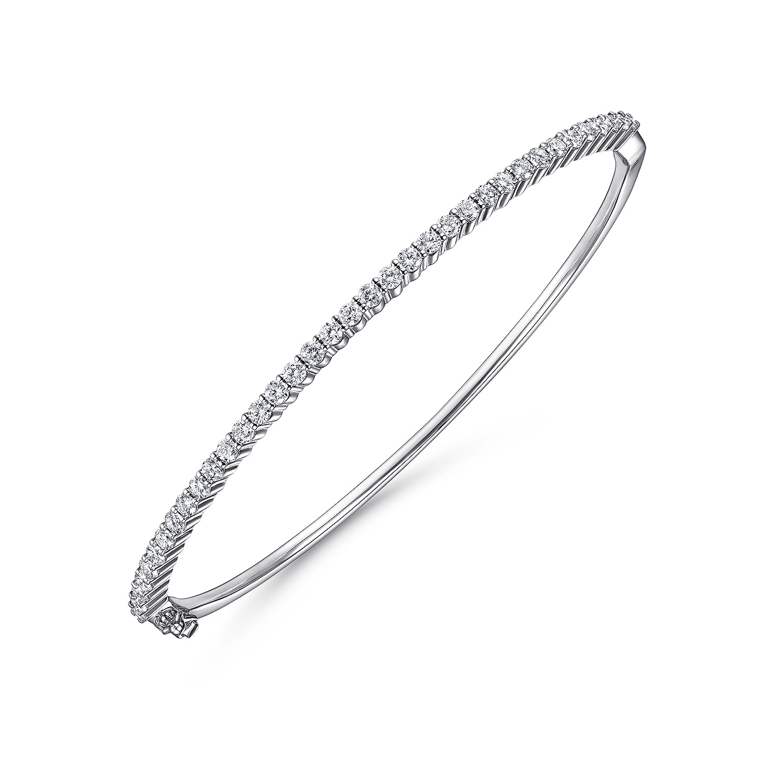 14K White Gold Diamond Bangle - 1.05 ct - Shot 2