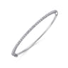 14K White Gold Diamond Bangle - 1.05 ct