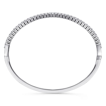 14K White Gold Diamond Bangle
