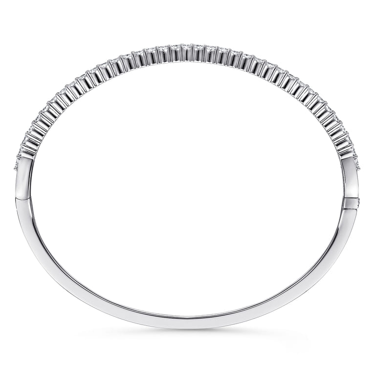 14K White Gold Diamond Bangle - 1.05 ct - Shot 3
