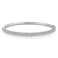 14K White Gold Diamond Bangle
