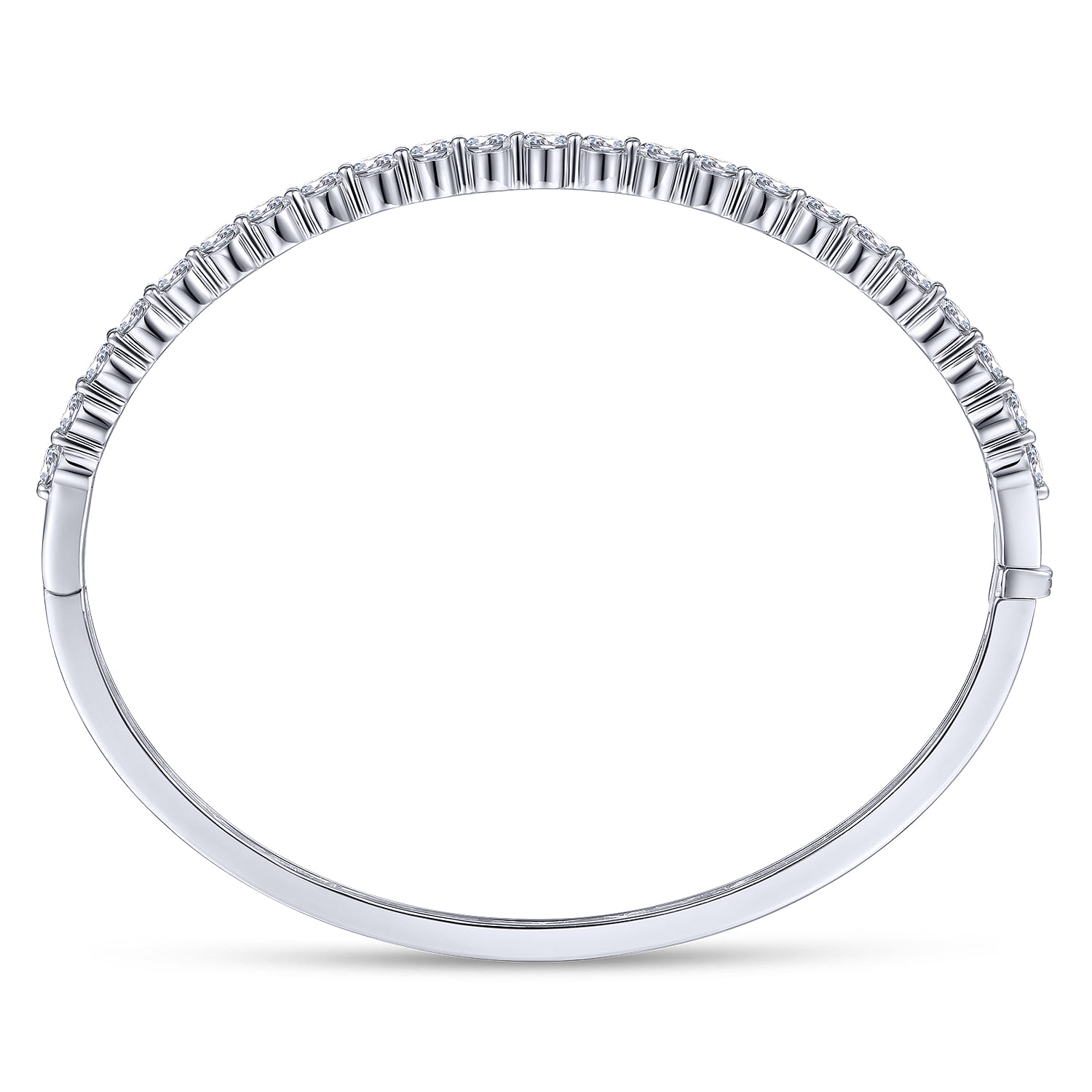 14K White Gold Diamond Bangle - 2.4 ct - Shot 3
