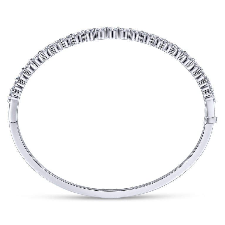 14K White Gold Diamond Bangle - 2.4 ct - Shot 3