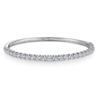 14K White Gold Diamond Bangle