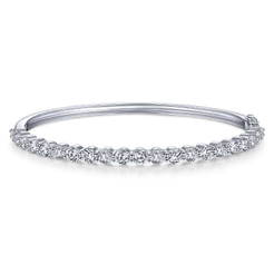14K White Gold Diamond Bangle