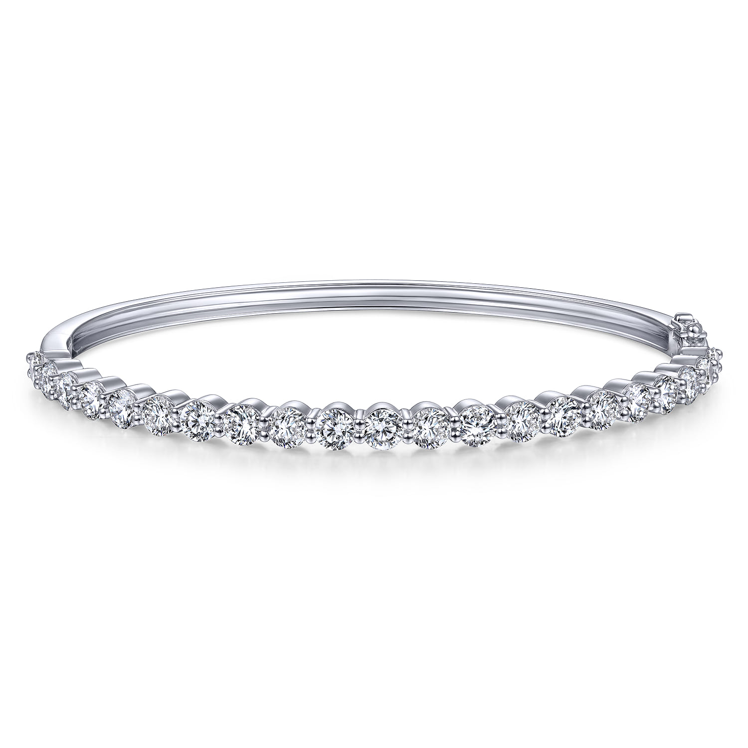 14K White Gold Diamond Bangle - 3.49 ct - Shot 1