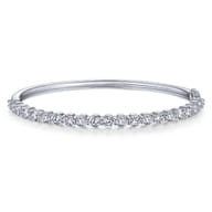 14K White Gold Diamond Bangle