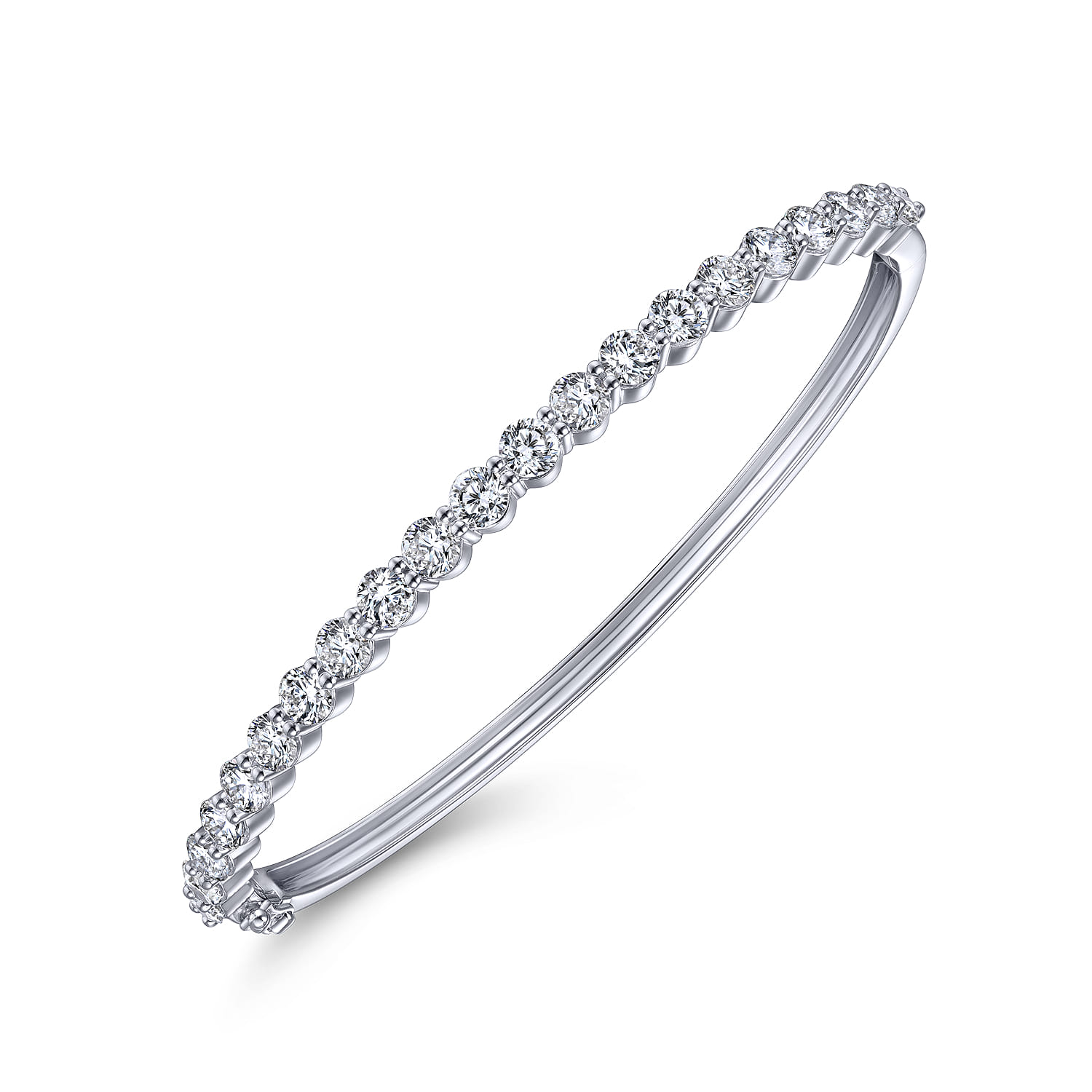 14K White Gold Diamond Bangle - 3.49 ct - Shot 2