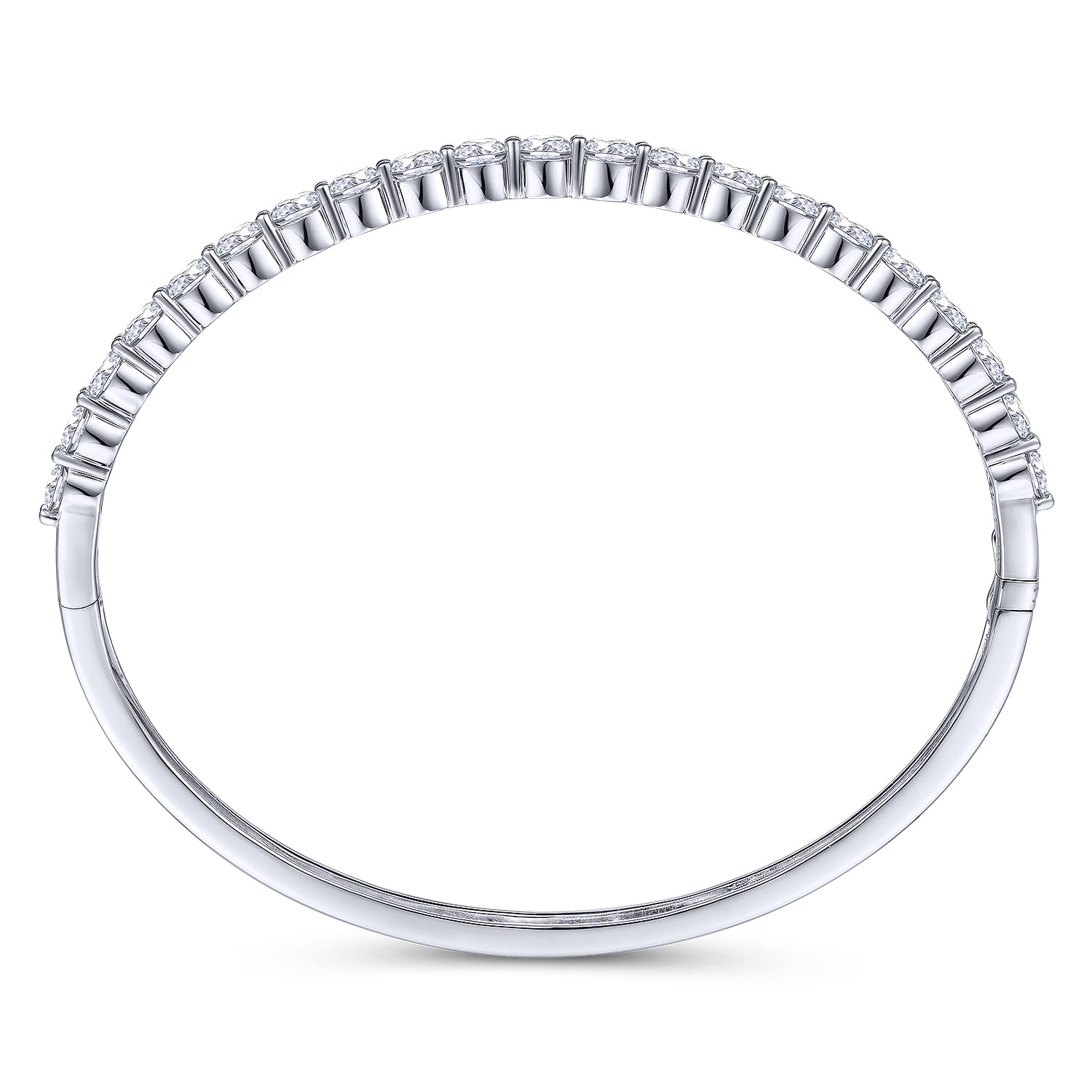 14K White Gold Diamond Bangle - 3.49 ct - Shot 3