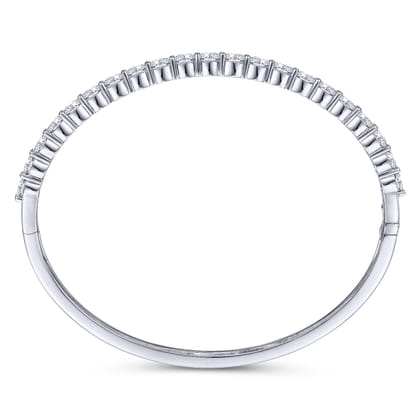 14K White Gold Diamond Bangle