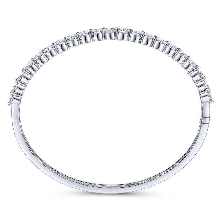 14K White Gold Diamond Bangle - 3.49 ct - Shot 3