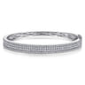 14K White Gold Diamond Bangle - 2 ct