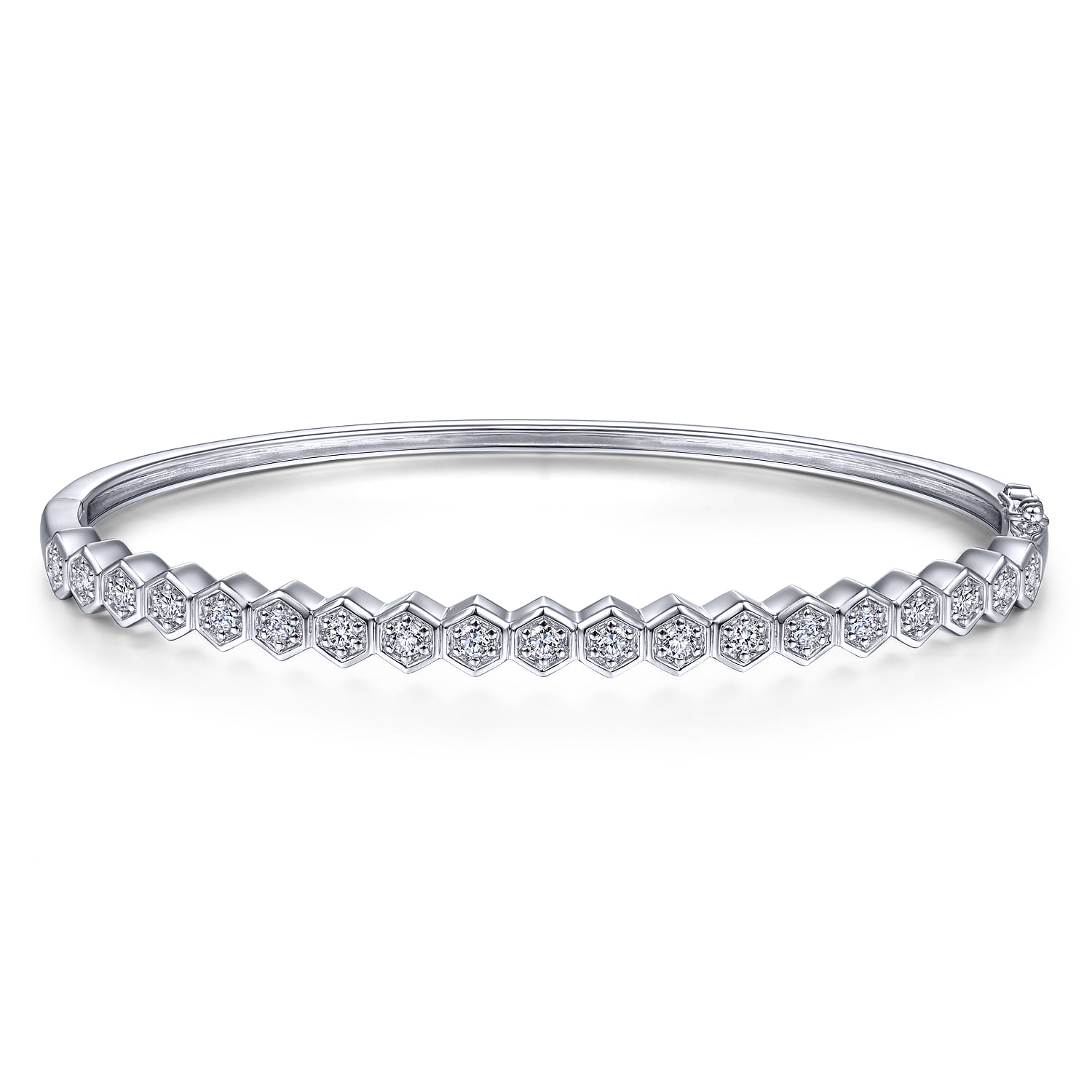 14K White Gold Diamond Bangle - 0.5 ct - Shot 1