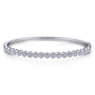 14K White Gold Diamond Bangle