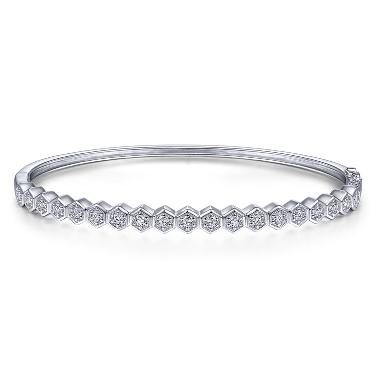 14K White Gold Diamond Bangle - 0.5 ct - Shot 1