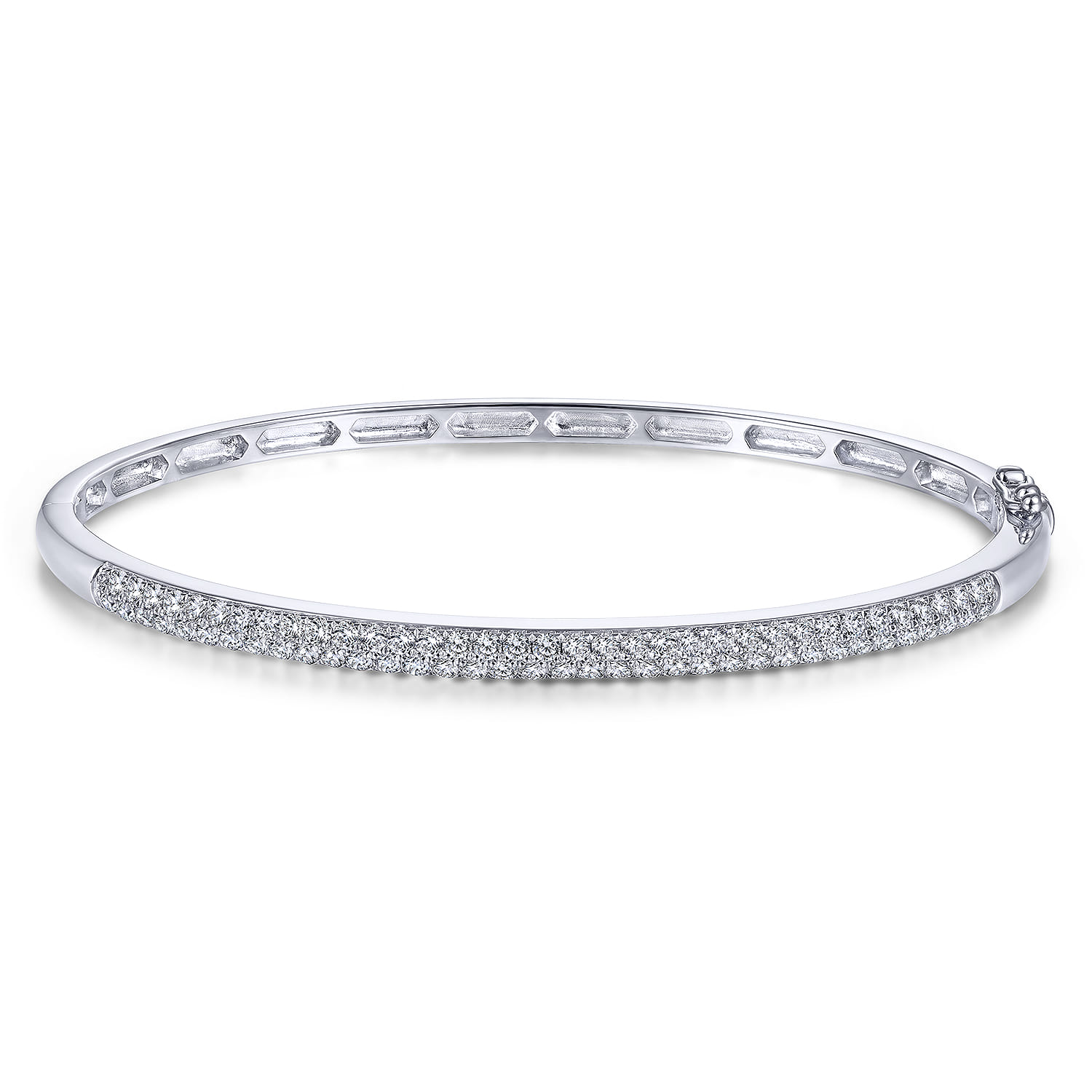 14K White Gold Diamond Bangle - 1.05 ct - Shot 1