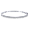 14K White Gold Diamond Bangle - 1.05 ct