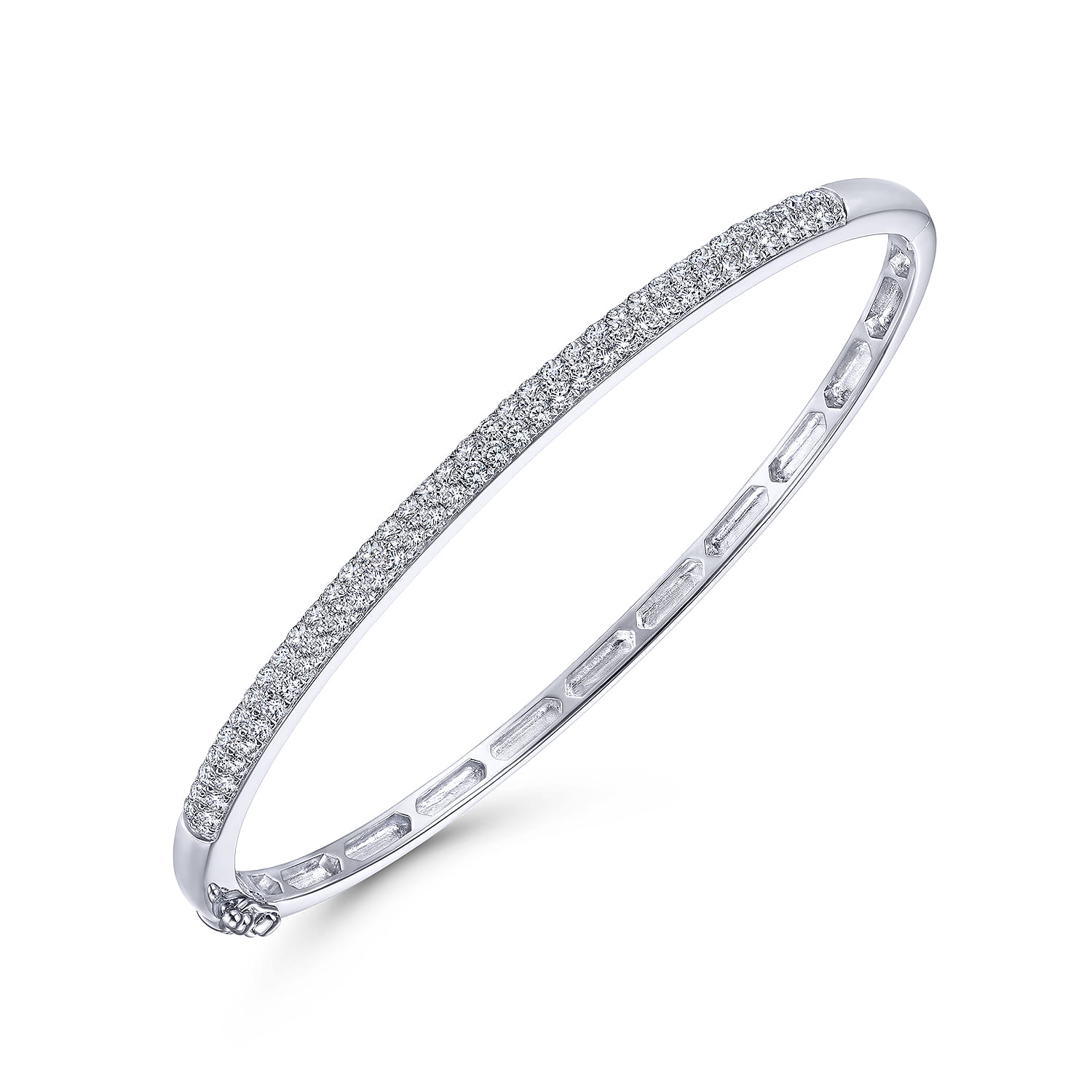 14K White Gold Diamond Bangle - 1.05 ct - Shot 2