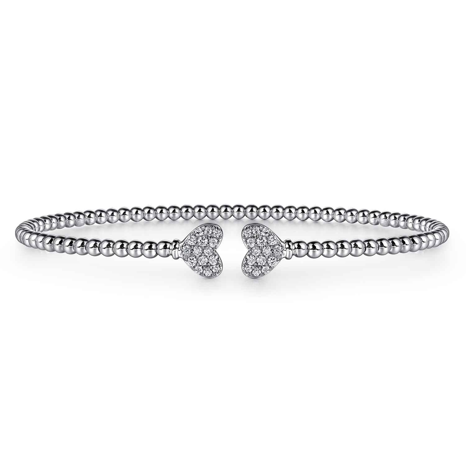 14K White Gold Diamond Bangle - 0.19 ct - Shot 1