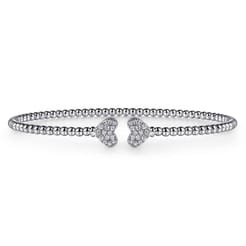 14K White Gold Diamond Bangle